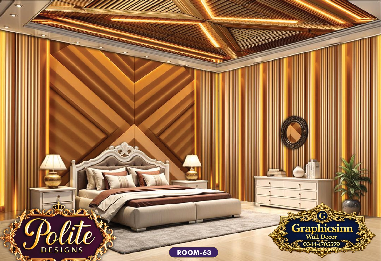 Modern Geometric Wood Panel Wallpaper Design - Polite Designs 63