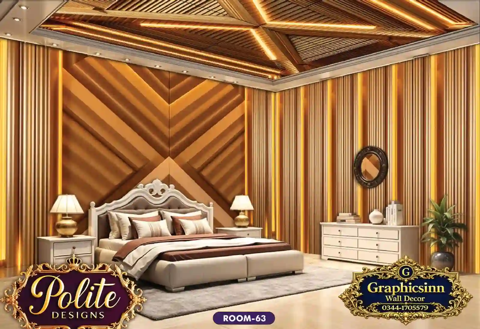 Home 22 Modern Geometric Wood Panel Wallpaper Design - Polite Designs 63