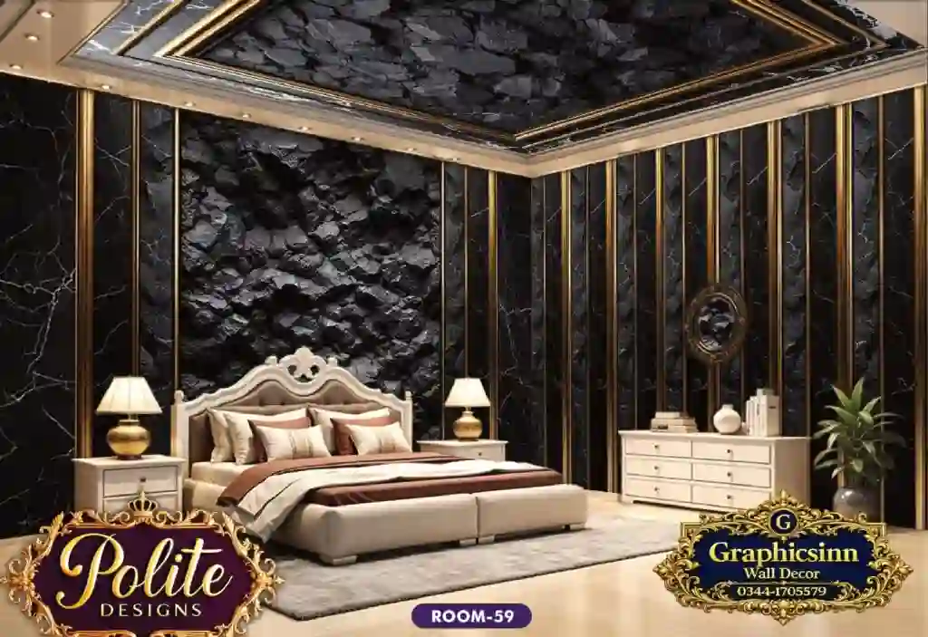 Premium 3D Black Stone Bedroom Wallpaper Design - Polite Designs 59 1 Premium 3D Black Stone Bedroom Wallpaper Design - Polite Designs 59