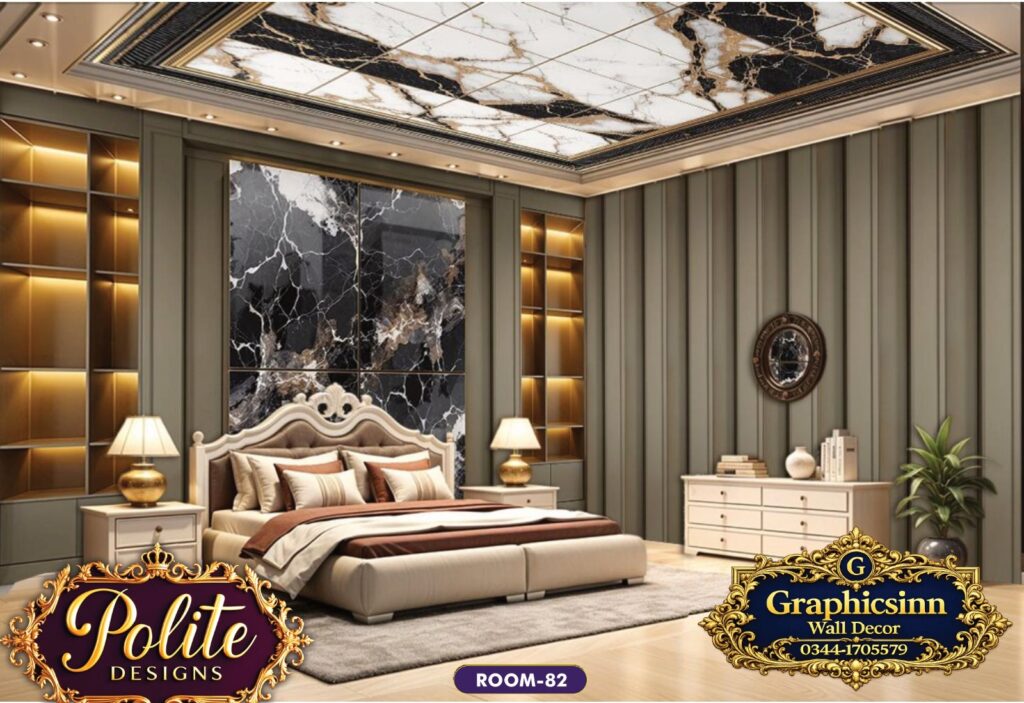 Premium 3D Modern Abstract Luxury Bedroom Wallpaper Design - Polite Designs 82