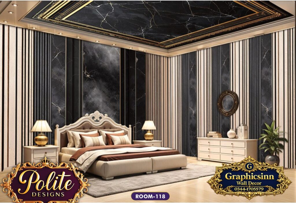 3D Dark Marble Fluted Panel Wallpaper File - Polite Designs 118