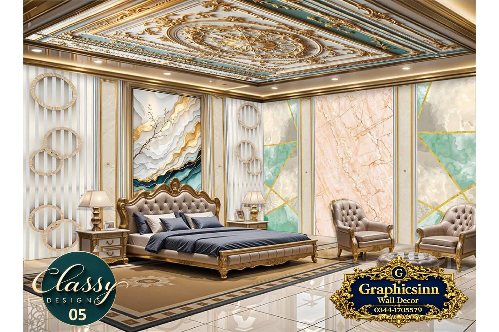 3D Fluid Wave Geometric Marble Wallpaper HD File - Classy Designs 05