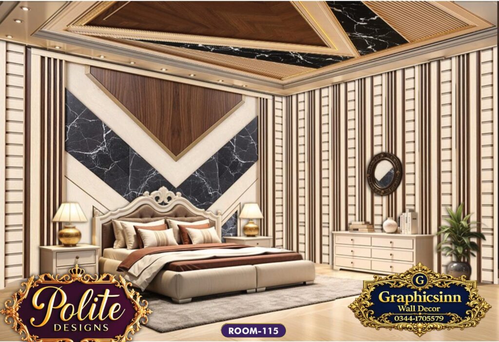 3D Geometric Black Marble Wood Wallpaper HD File - Polite Designs 115