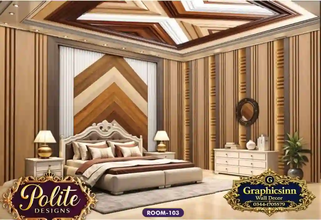 3D Geometric Wood Panel Wallpaper Mural - Polite Designs 103 1 3D Geometric Wood Panel Wallpaper Mural - Polite Designs 103