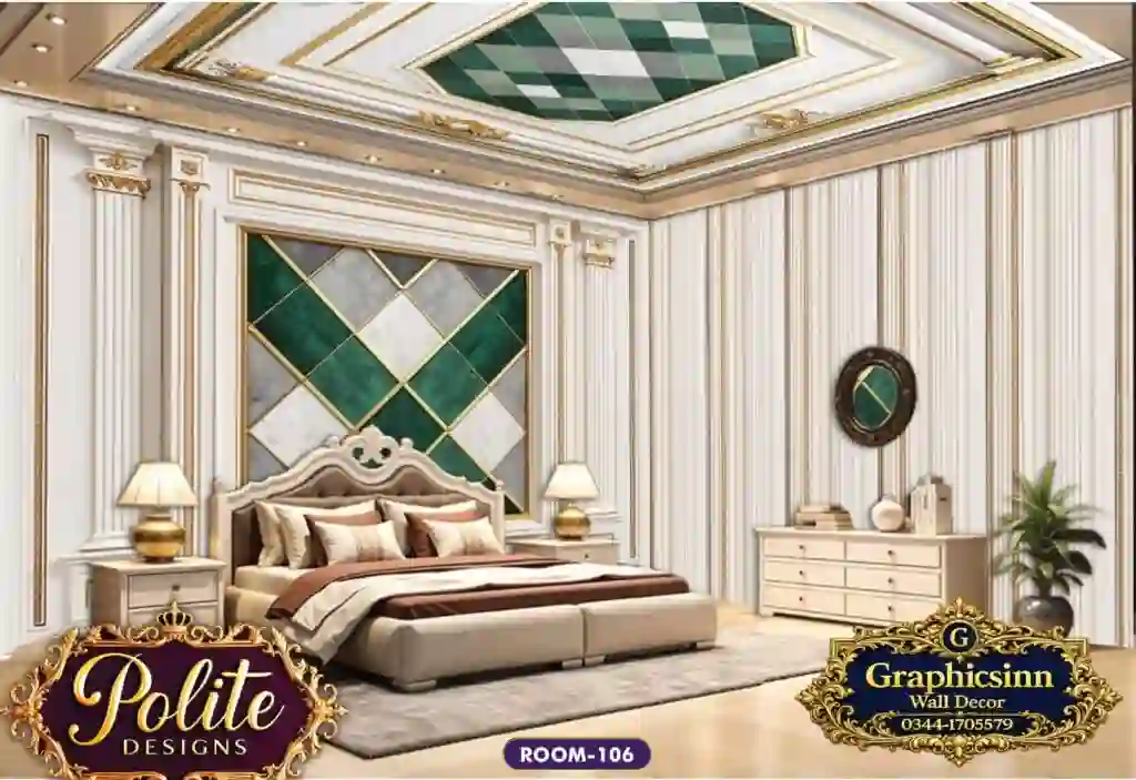 3D Green Marble Geometric Wallpaper Mural - Polite Designs 106 1 3D Green Marble Geometric Wallpaper Mural - Polite Designs 106