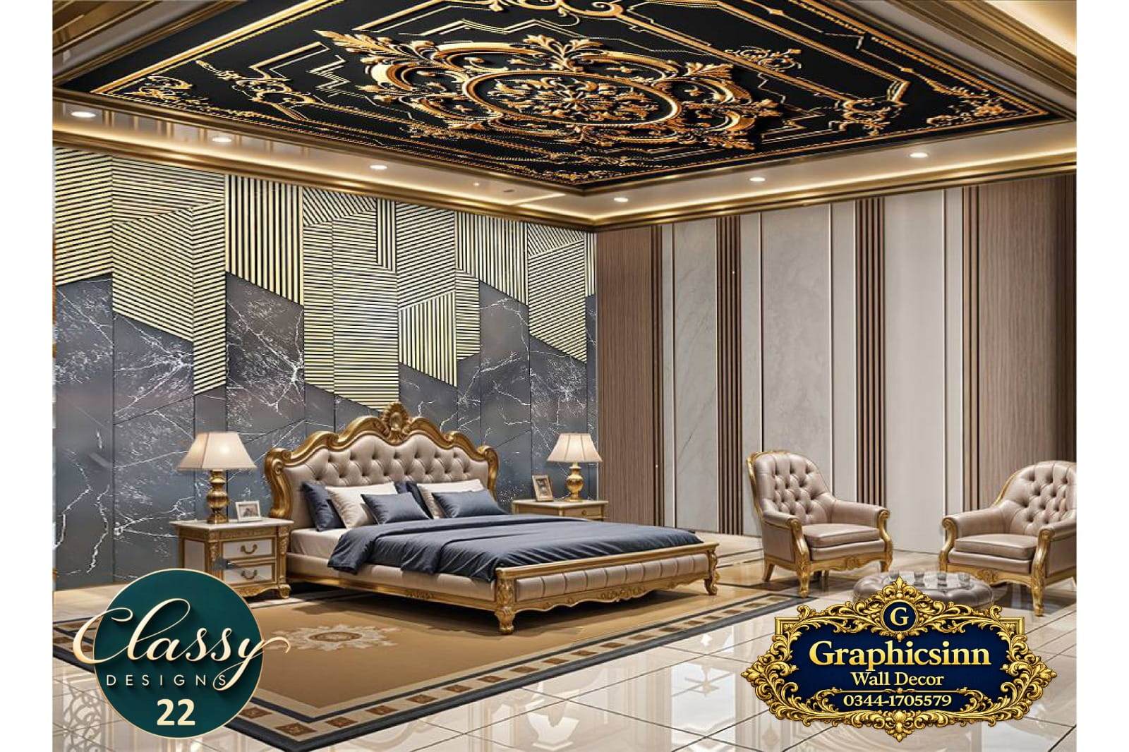 3D Geometric Dark Marble Striped Wallpaper HD File - Classy Designs 22