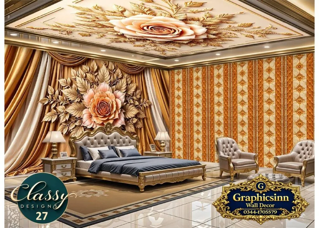 3D Golden Drape Floral Rose Wallpaper HD File - Classy Designs 27 1 3D Golden Drape Floral Rose Wallpaper HD File Classy Designs 27