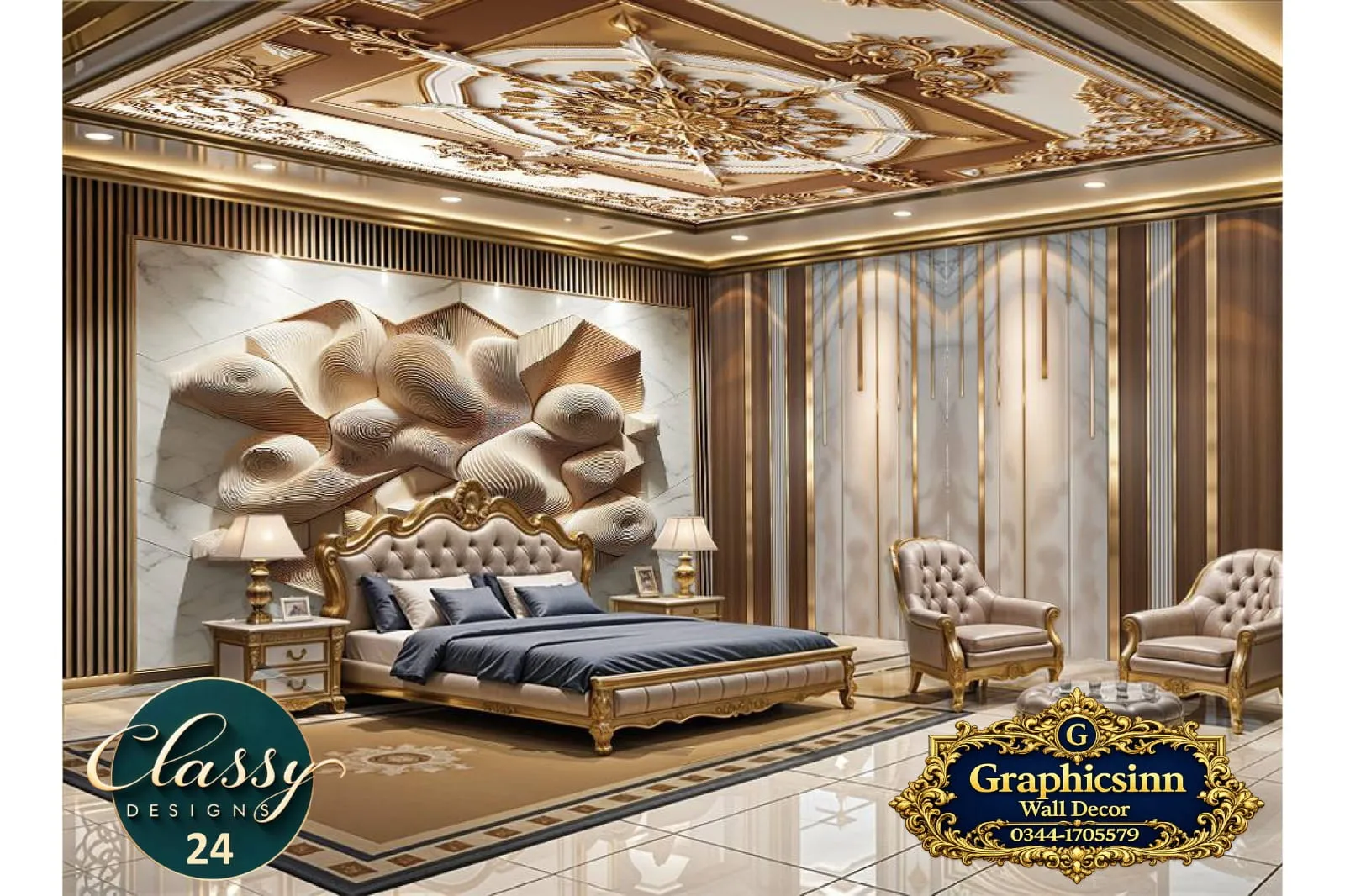 Home 19 3D Wave-Sculpted Wood Marble Wallpaper HD File - Classy Designs 24