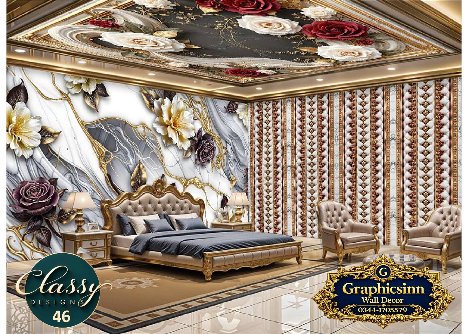 3D purple white rose marble wallpaper HD for commercial wall printing